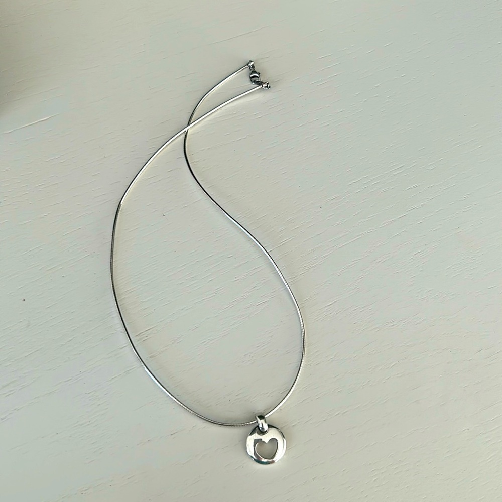Genuine Tiffany silver Cutout Heart Necklace
